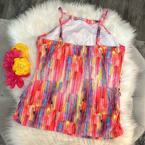 Venus Halter Swim Top Rainfall Design Multi Colored Sz 16 NWOT - Picture 2 of 3